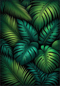 Tropical Green Leaf Pattern Rug