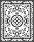 Intricate Black White Floral Medallion Rug