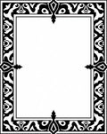 Ornate Black White Classic Border Design Rug
