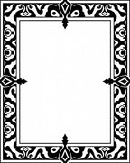 Ornate Black White Classic Border Design Rug