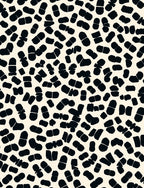 Abstract Black Pill Shape Pattern Rug