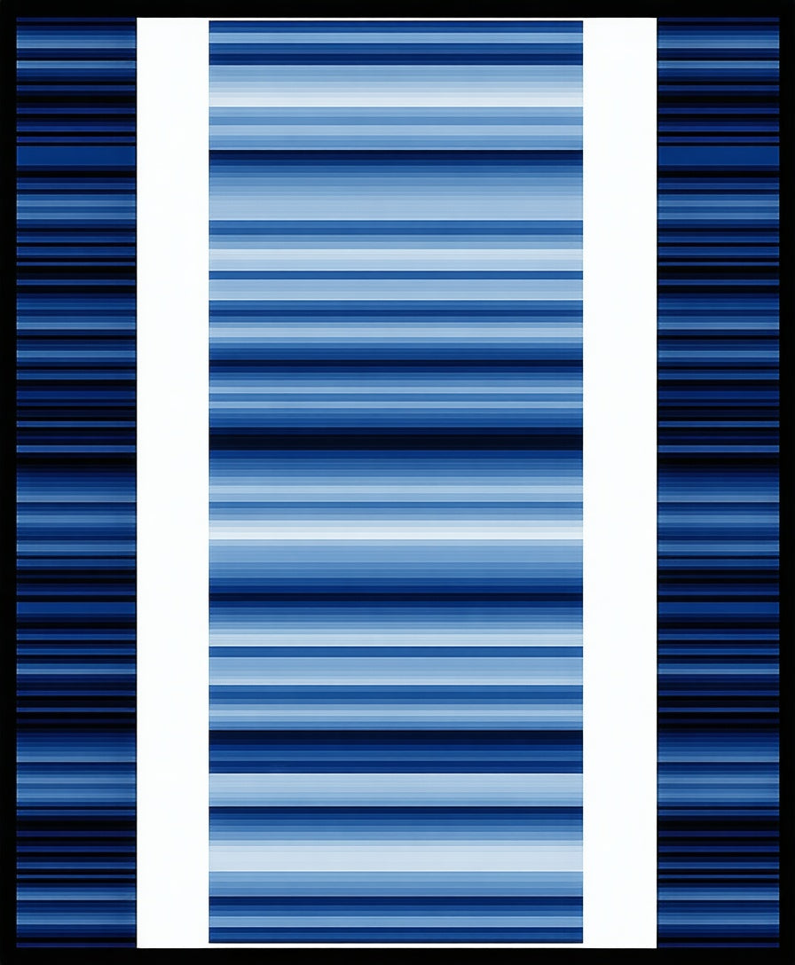 Cool Blue Gradient Stripe Design Rug