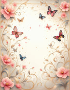 Floral Butterfly Garden Design Rug