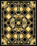 Geometric Golden Art Deco Rug
