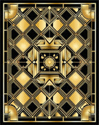 Geometric Golden Art Deco Rug