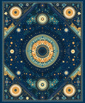 Celestial Sunburst Star Medallion Design Rug