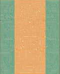 Orange Green Maze Pattern Rug