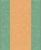 Orange Green Maze Pattern Rug