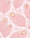 Pink Feather Swirl Pattern Rug