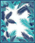 Tropical Palm Leaf Pattern Design Rug
