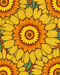 Bold Floral Patterned Yellow Orange Rug