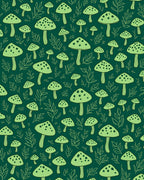 Woodland Mushroom Leafy Pattern Rug