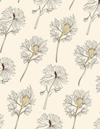 Delicate Floral Line Art Design Rug