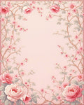 Soft Pink Floral Vine Pattern Rug