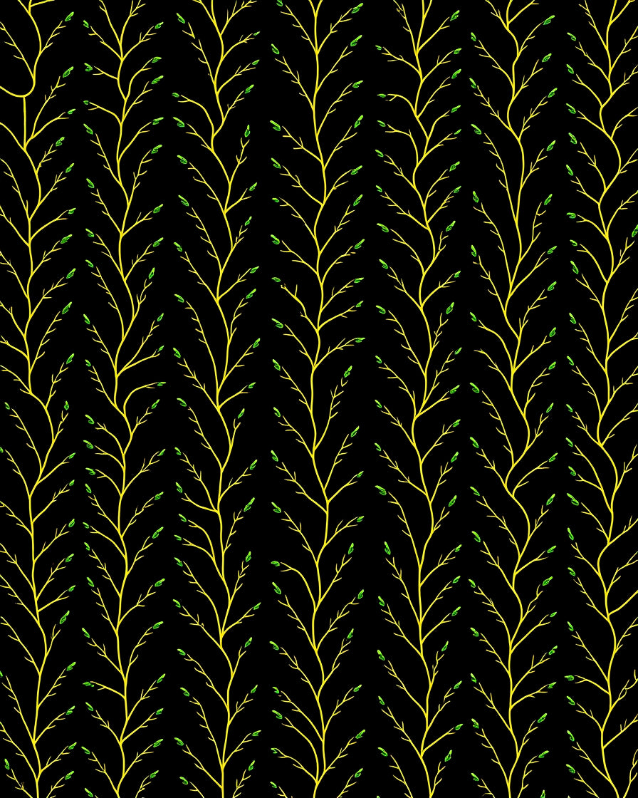 Yellow Vine Pattern Rug