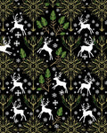 Winter Deer Meadow Snowflakes Rug