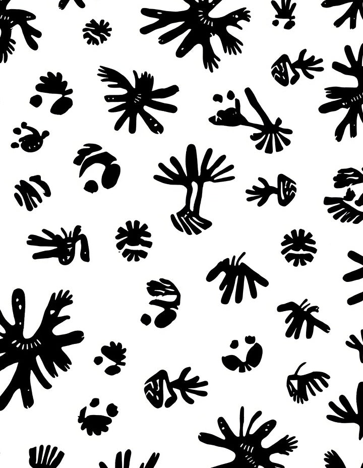 Abstract Starburst And Blob Pattern Rug