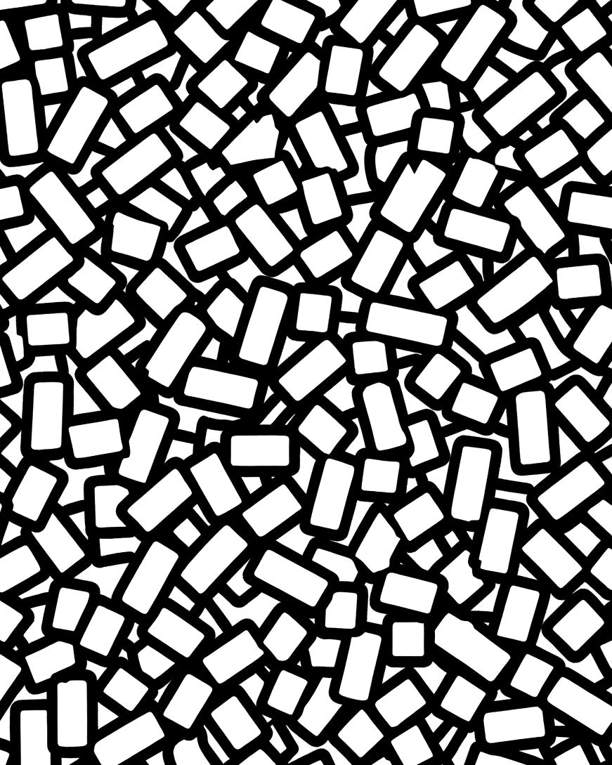 Abstract Rectangular Outline Graphic Design Rug