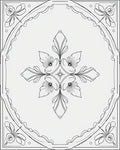 Ornate Floral Line Art Pattern Rug