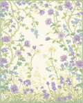 Floral Vines And Purple Bloom Design Rug