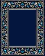 Ornate Floral Border Design Rug