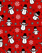 Cheery Snowman Snowflake Plaid Rug