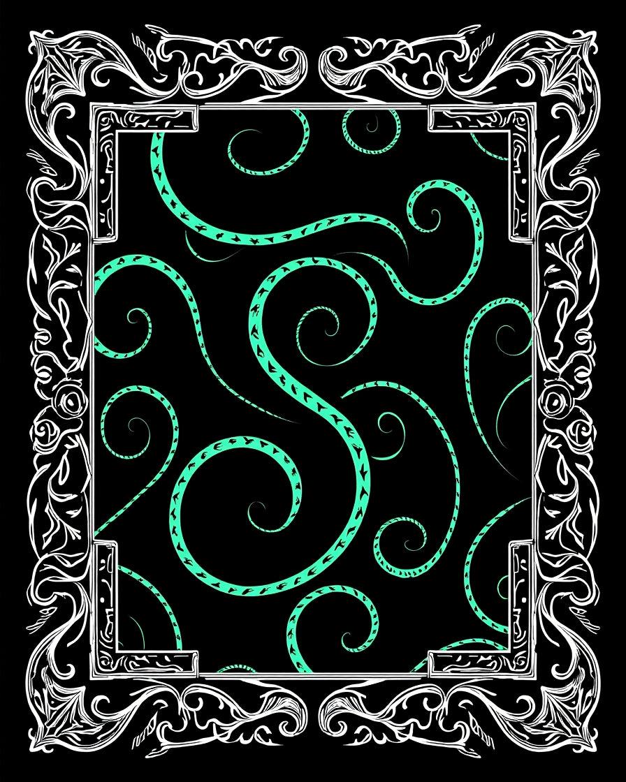 Art Nouveau Swirling Vine Pattern Rug