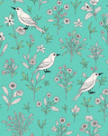 Birds and Botanical Floral Pattern Rug