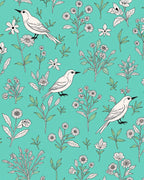 Birds and Botanical Floral Pattern Rug