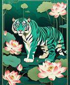 Emerald Tiger Lotus Grove Rug