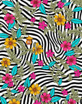Floral Zebra Print Whimsical Design Rug