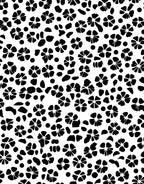 Black White Floral Scatter Design Rug
