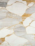 Polished Stone Marble Gold Pattern Rug