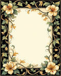 Vintage Floral Vine Border Design Rug
