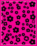 Bold Black Flower Patterned Rug
