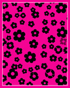 Bold Black Flower Patterned Rug