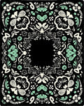 Black Floral Mandala Motif Rug