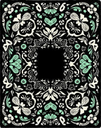 Black Floral Mandala Motif Rug