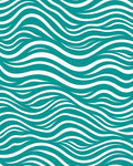 Teal Wave Pattern Rug