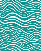 Teal Wave Pattern Rug