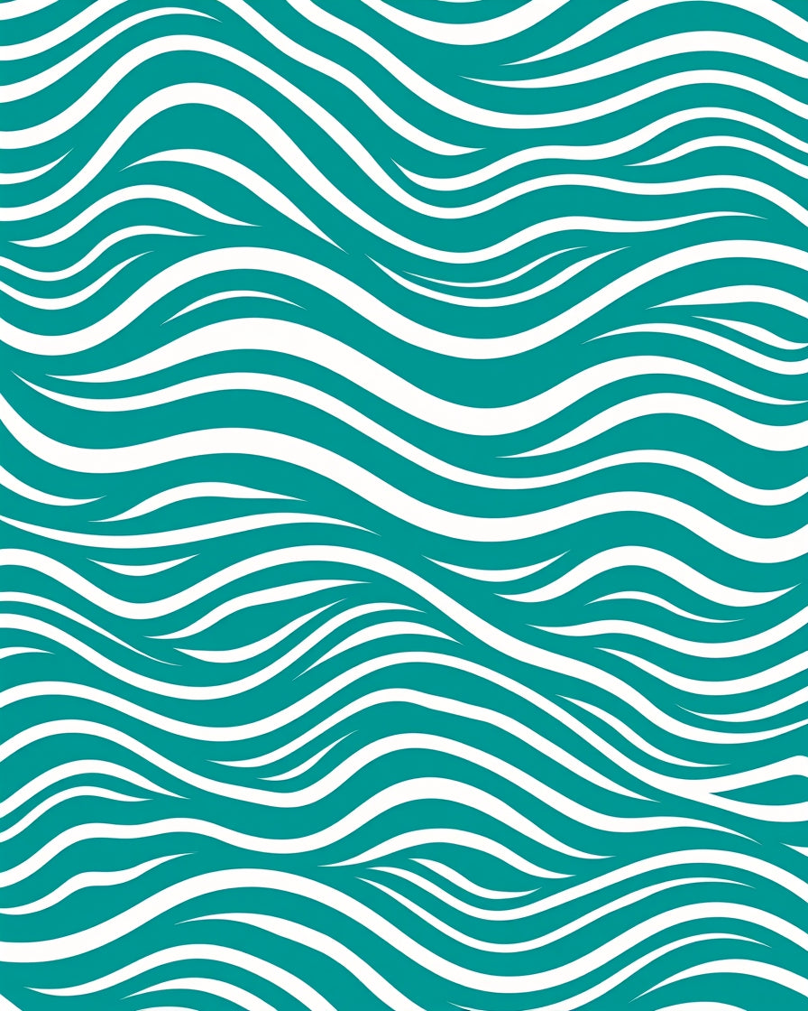 Teal Wave Pattern Rug