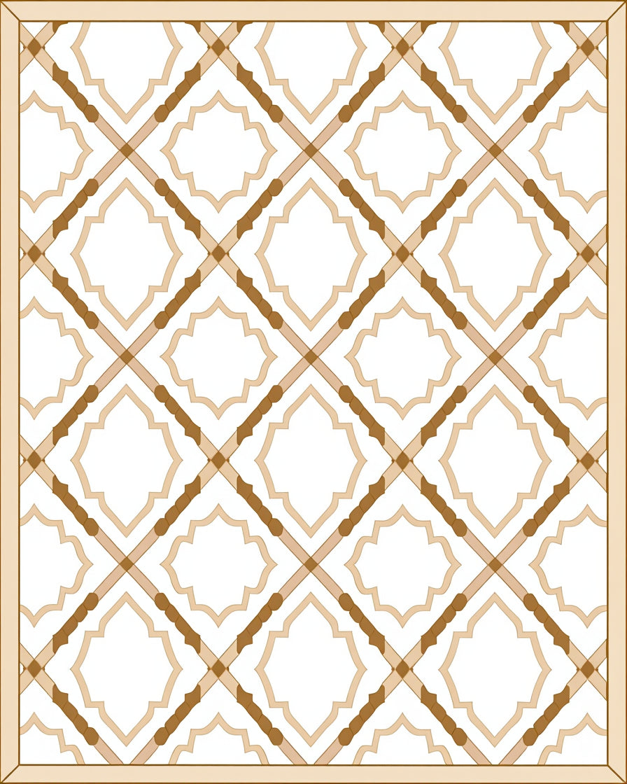 Geometric Lattice Diamond Pattern Rug