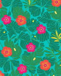 Vibrant Tropical Floral Leaf Pattern Rug
