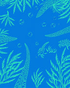 Abstract Botanical Aquatic Inspired Design Rug