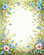 Whimsical Floral Butterfly Scene Rug