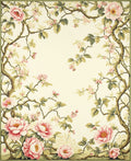 Ornate Floral Vine Pattern Rug