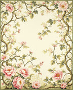 Ornate Floral Vine Pattern Rug