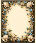 Nautical Floral Art Nouveau Design Rug