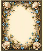 Nautical Floral Art Nouveau Design Rug