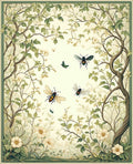 Whimsical Bees and Blossoms Garden Rug